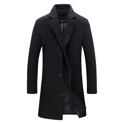 Men Slim Fits Coats Business Mens Long Winter Windproof Outwears