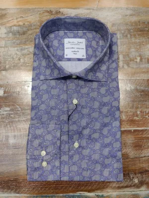 Men's Seven Seas | Paisley Button Down Shirt | Blue
