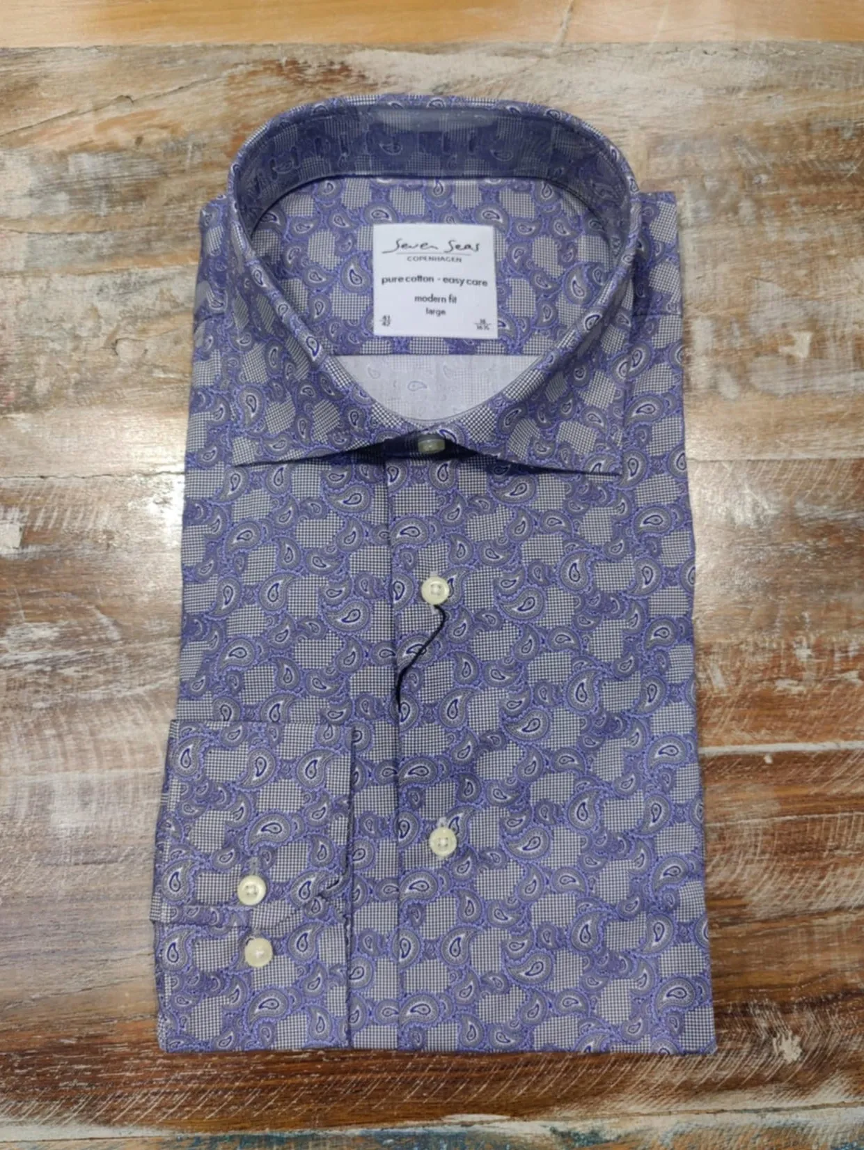 Men's Seven Seas | Paisley Button Down Shirt | Blue