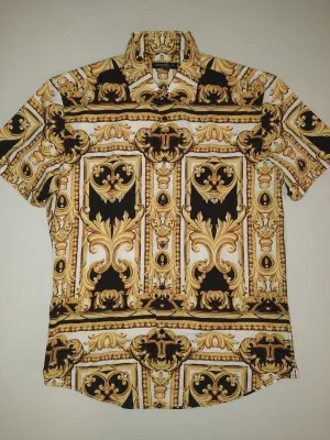 Men's Short Sleeve Royal Empire Design Button Down