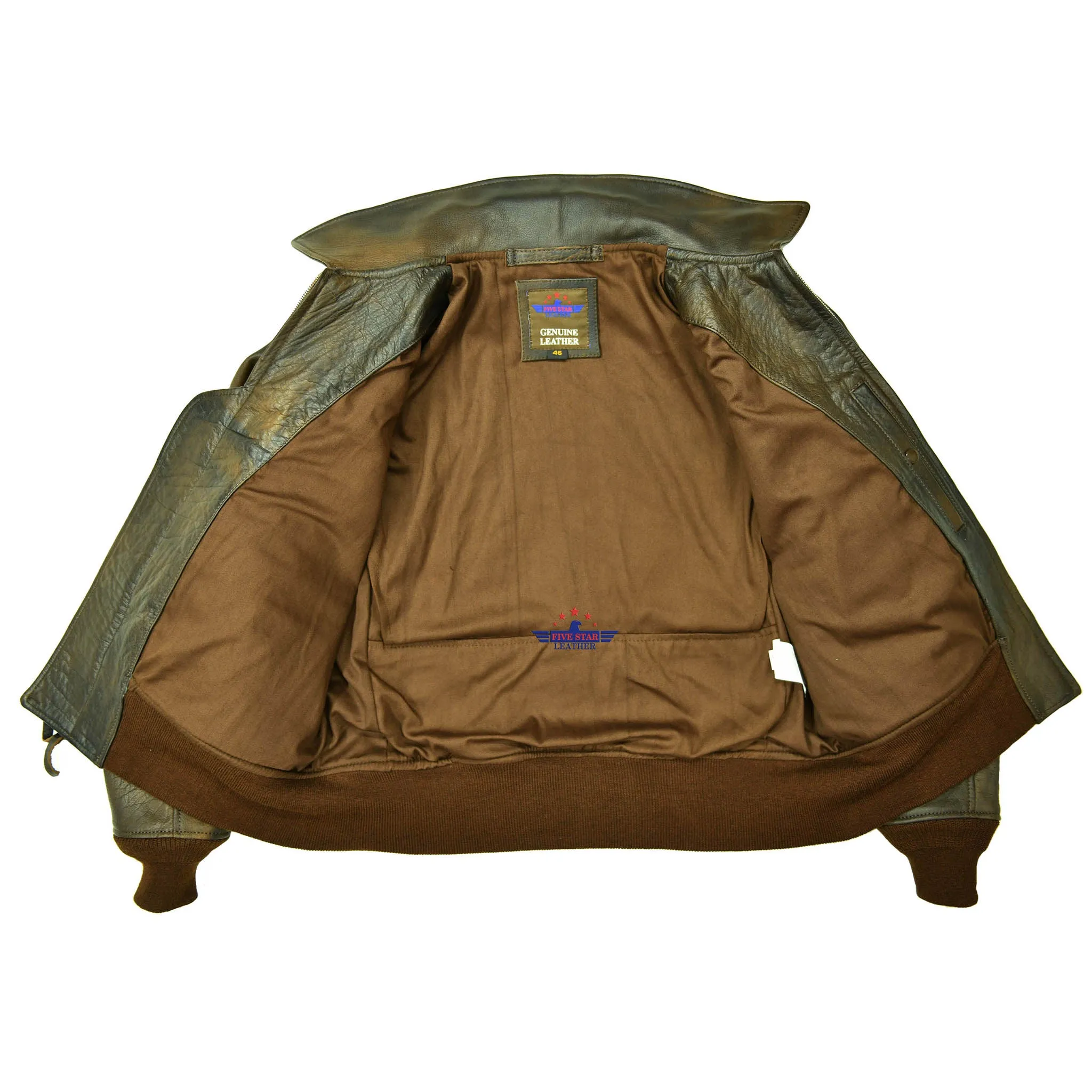 MEN'S VINTAGE WWII REPRO ANJ-3 MILITARY FLIGHT AVIATOR REAL BUFFALO HIDE LEATHER JACKET