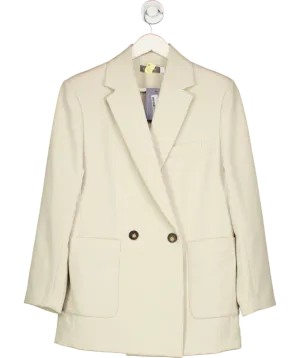 Mint Velvet Cream Double Breasted Blazer UK S