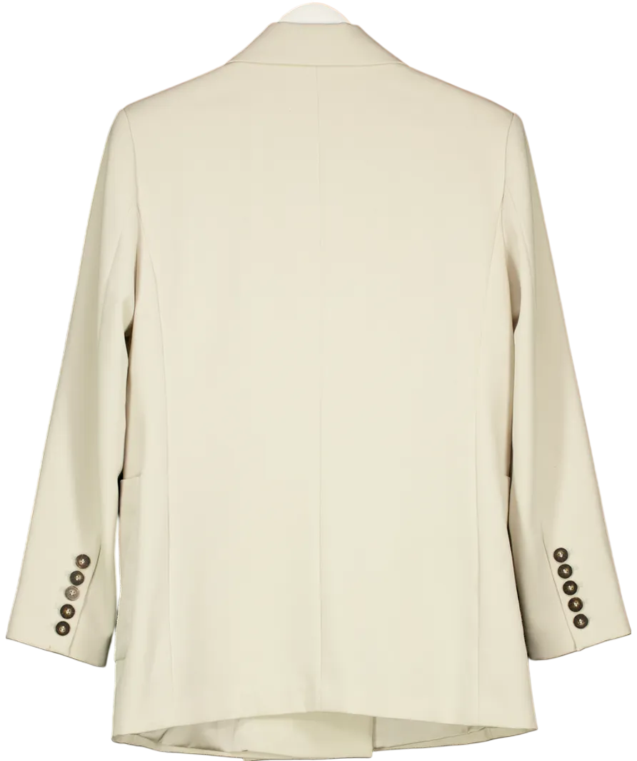 Mint Velvet Cream Double Breasted Blazer UK S