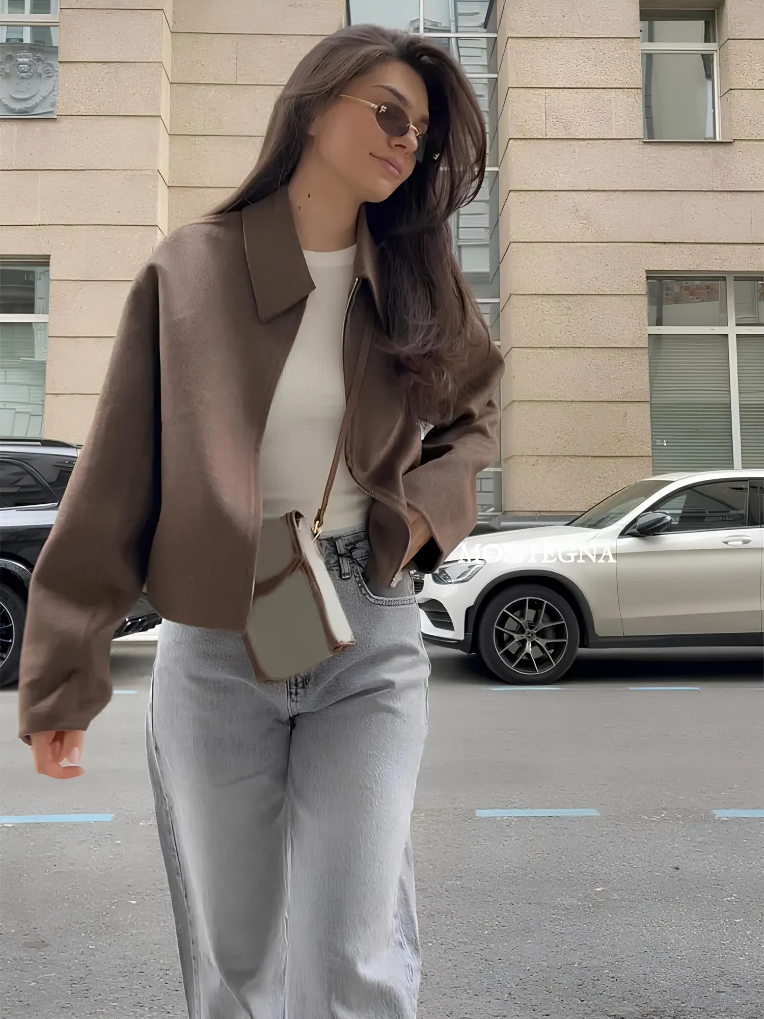 Modern Chic Solid Color Woolen Jacket
