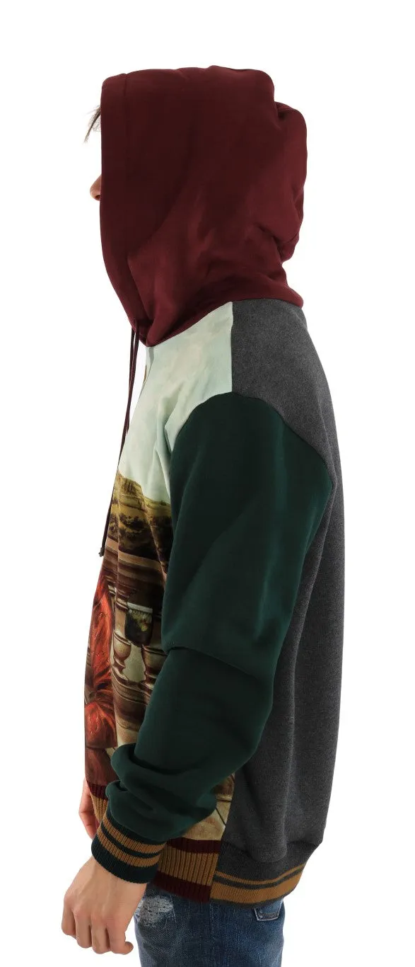 Multicolor Knitted Wool Hooded Sweater