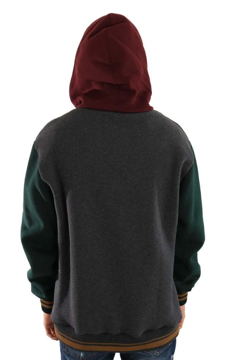 Multicolor Knitted Wool Hooded Sweater