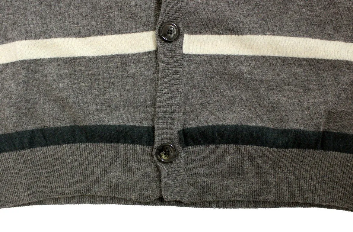 Multicolor stripes wool cardigan sweater