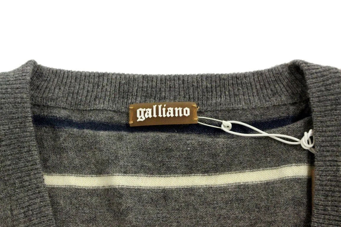 Multicolor stripes wool cardigan sweater