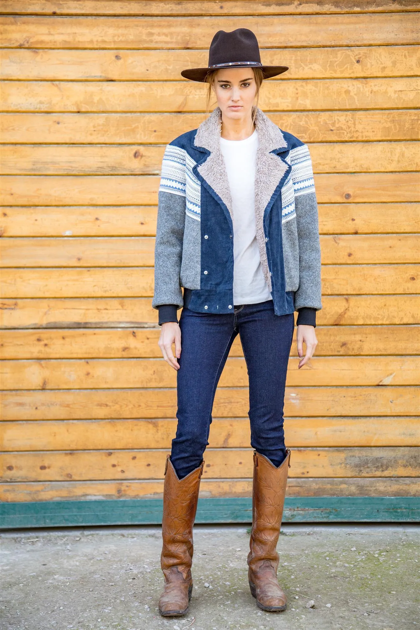 Navajo Stripe Bomber Jacket