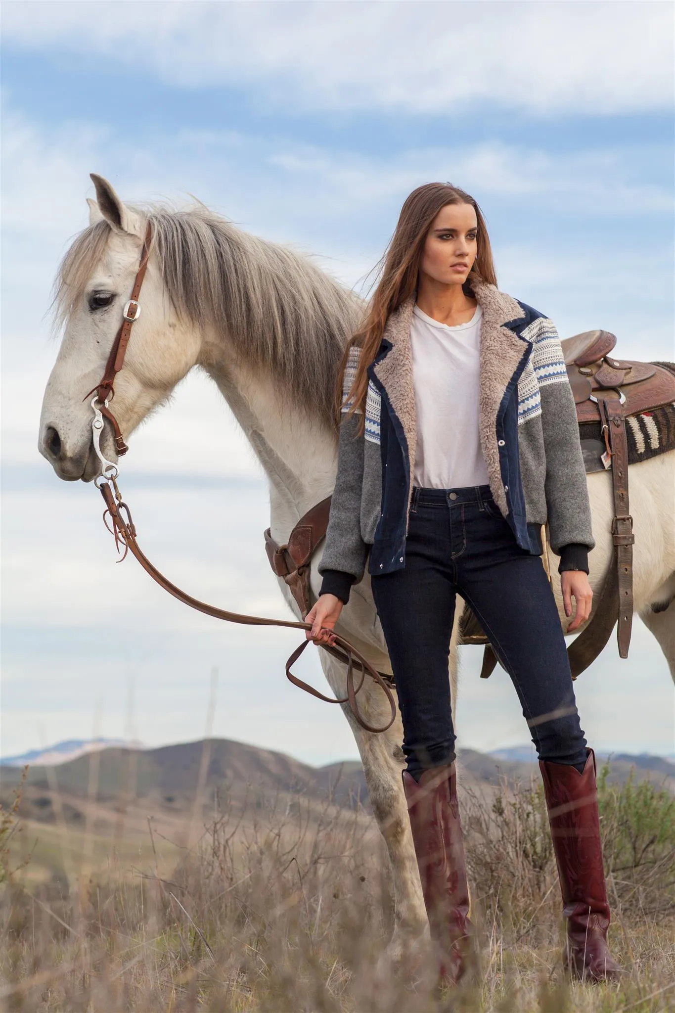 Navajo Stripe Bomber Jacket