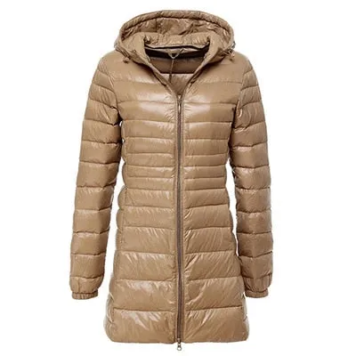 NewBang Brand 6XL 7XL Plus Long Down Jacket Women Winter Ultra Light Down Jacket Women With a Hood Down Coat Female Big Size