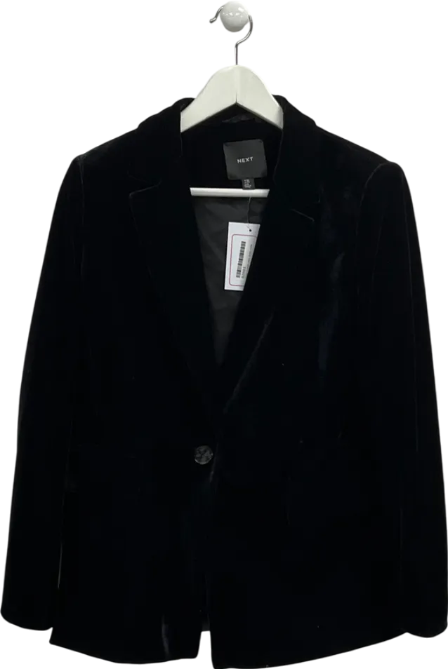 Next Black Tailored Velvet Single Breasted Blazer UK 10