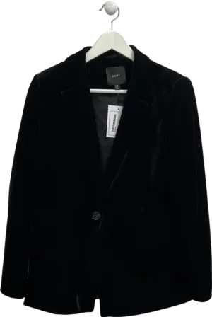 Next Black Tailored Velvet Single Breasted Blazer UK 10