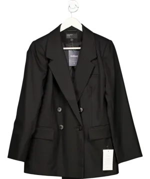 Nobody's Child Black Double Breasted Wool Blend Blazer UK 8