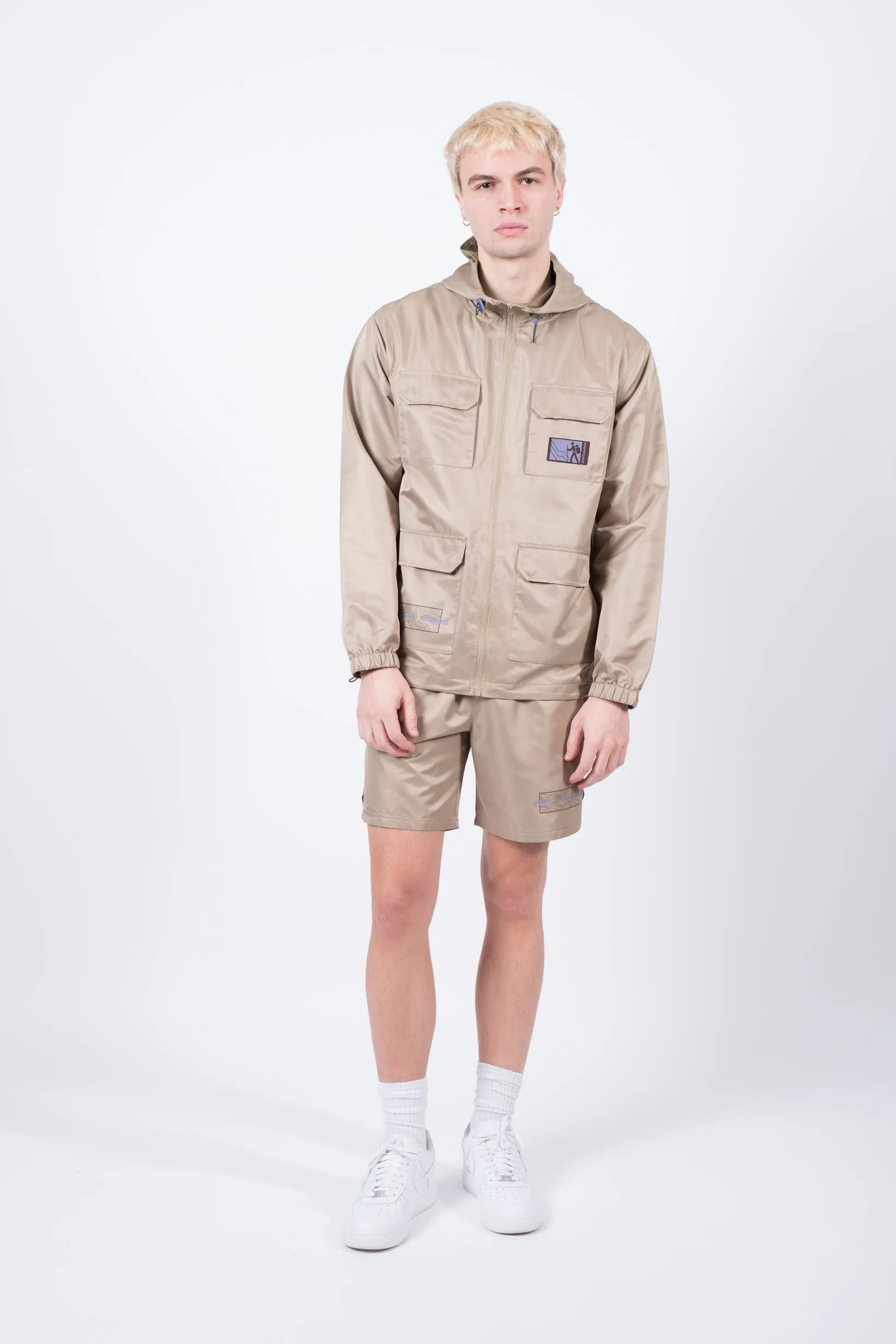 Olive Gray Good Times Ahead Nylon Jacket