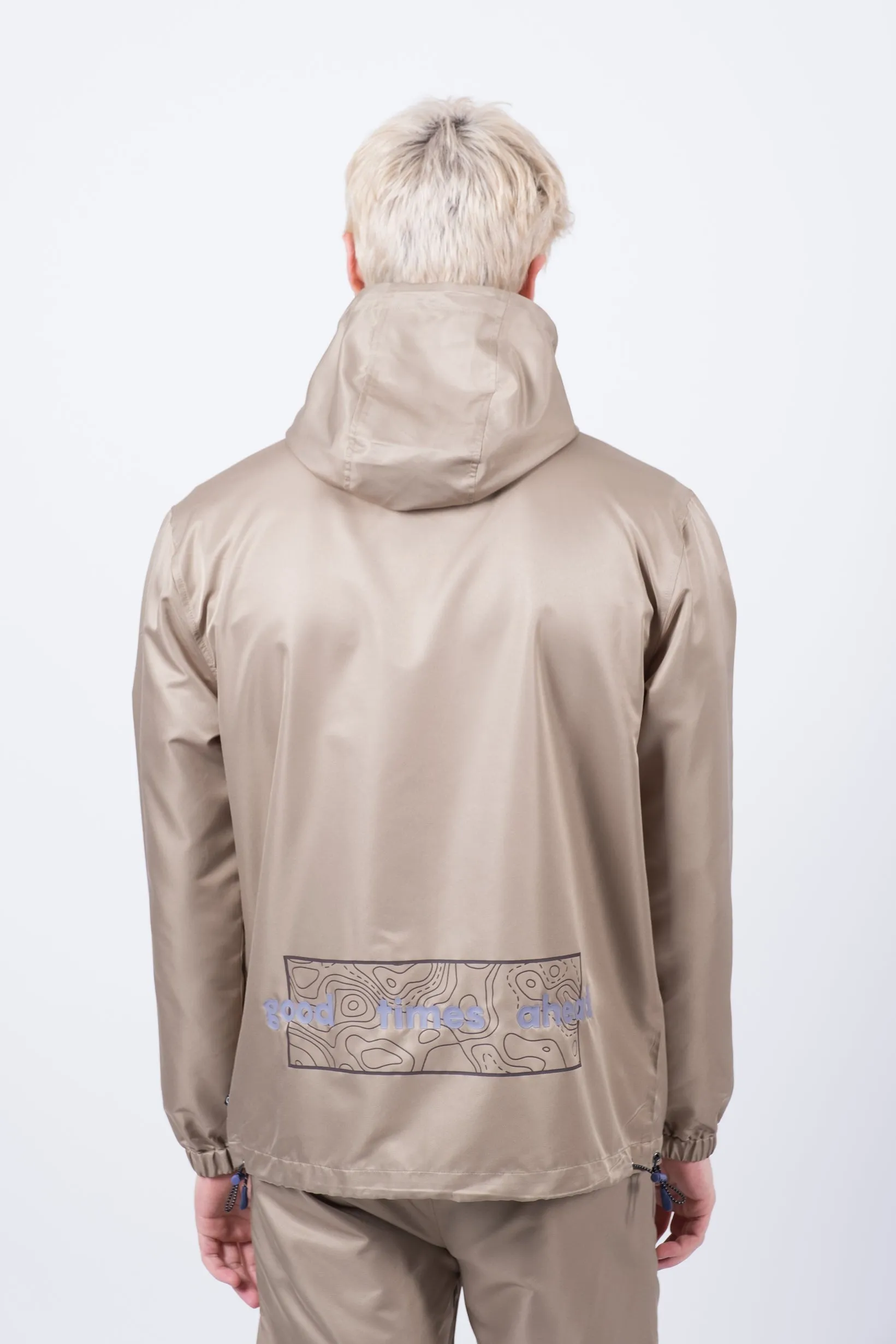 Olive Gray Good Times Ahead Nylon Jacket