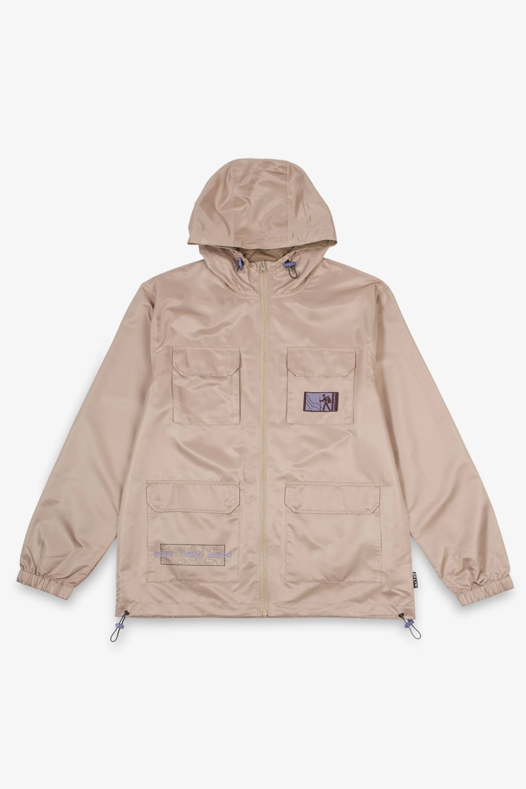 Olive Gray Good Times Ahead Nylon Jacket