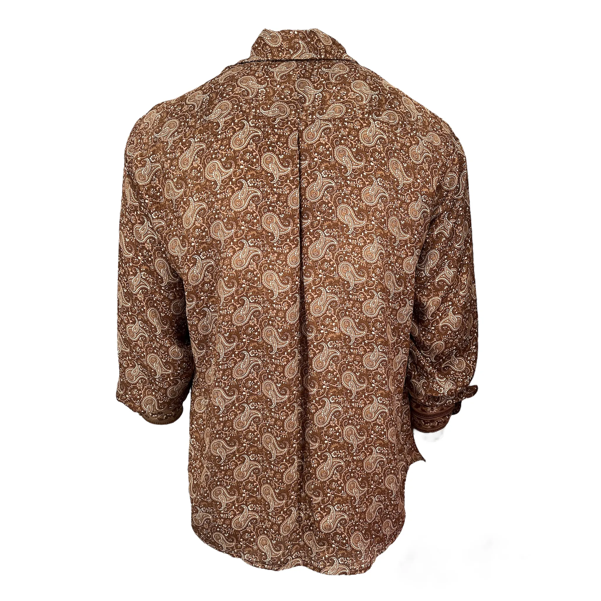 Paisley Crepe Long Sleeve Shirt - Brown
