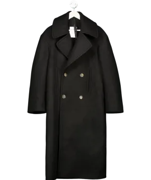 Petar Petrov Black Matin Oversized Double Breasted Coat UK 8