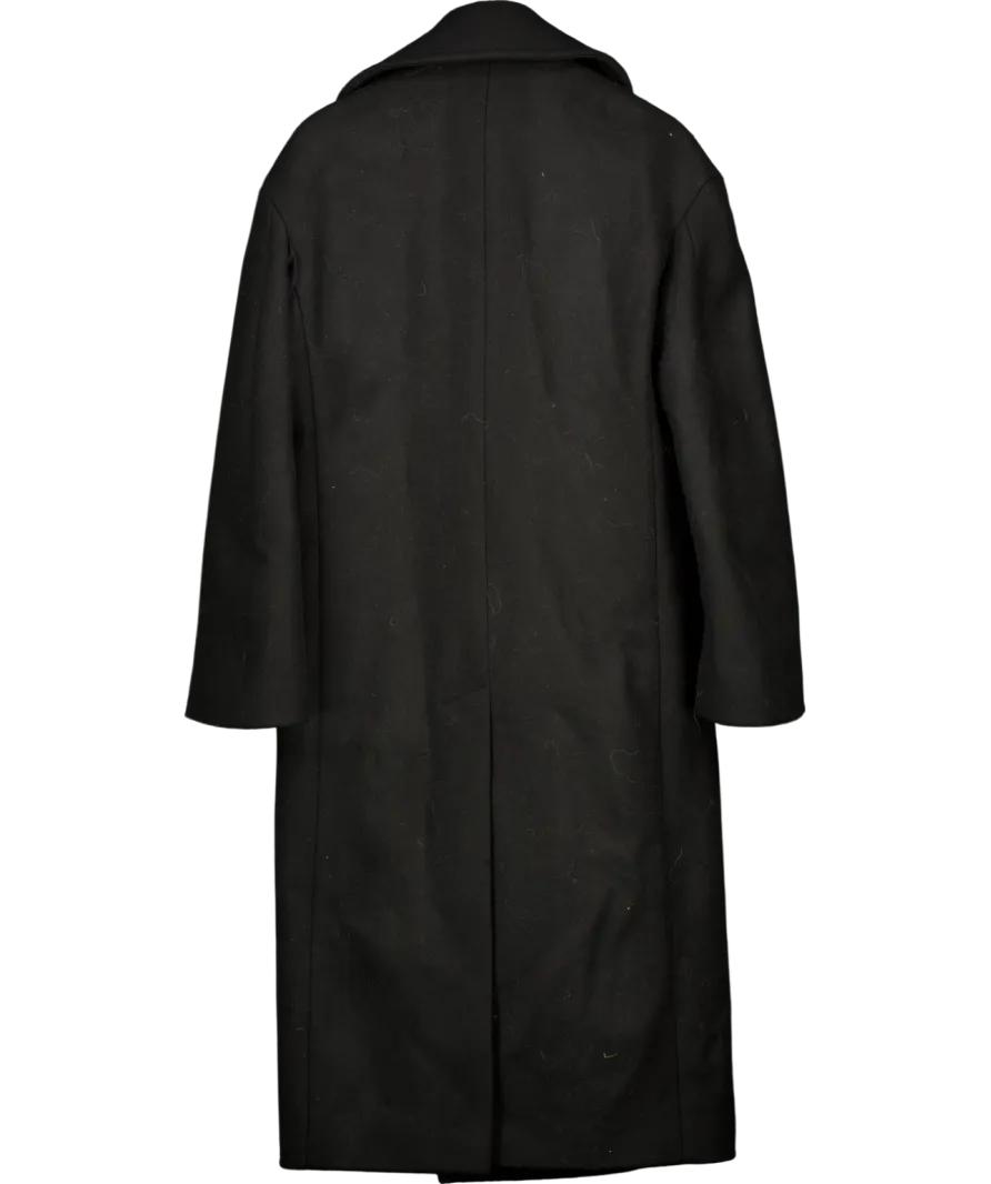 Petar Petrov Black Matin Oversized Double Breasted Coat UK 8