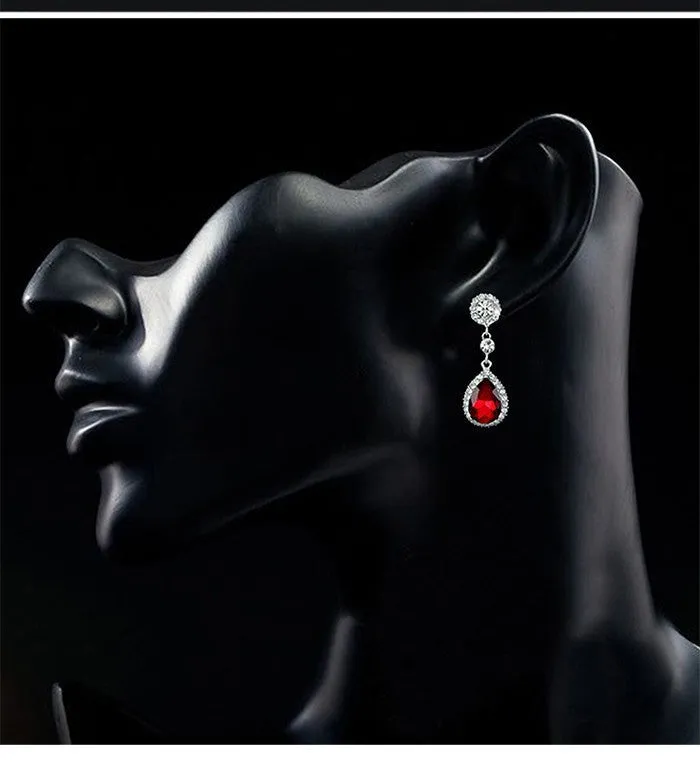 Platinum Rhinestone Chandelier Silver Drop Earrings