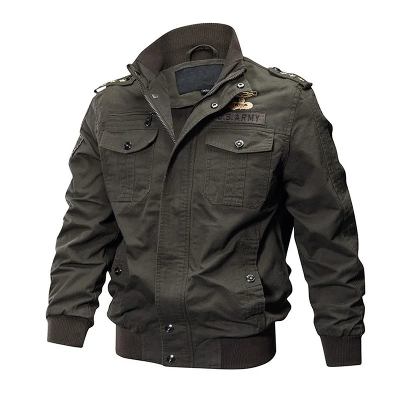 plus size bomber jacket tactical jacket men military coat Army Green High quality clothes 2019 casual pilot jacket Cargo Flight