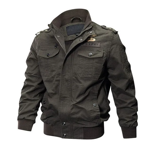 plus size bomber jacket tactical jacket men military coat Army Green High quality clothes 2019 casual pilot jacket Cargo Flight