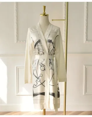 printed silk sweater knit jackets