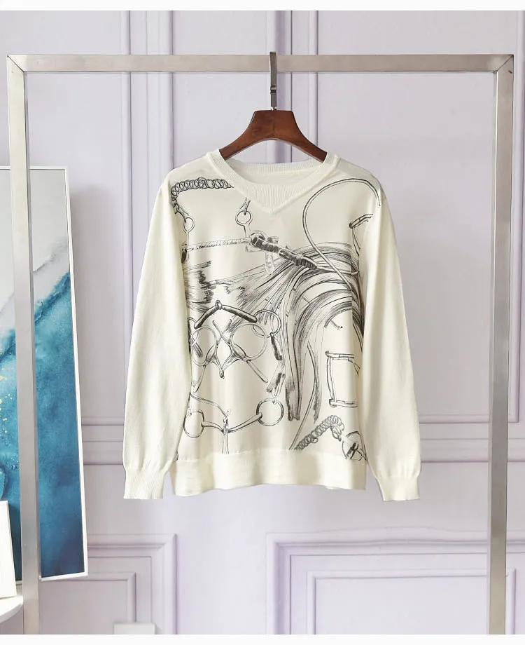 printed silk sweater knit jackets