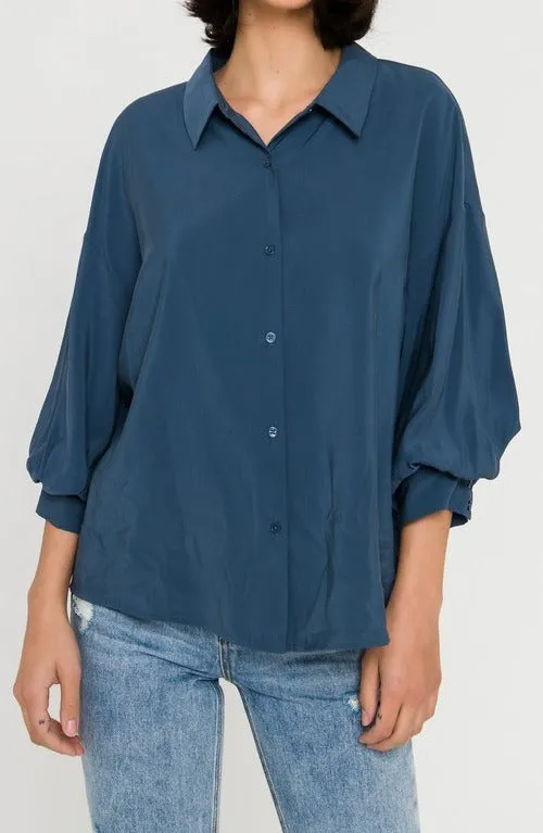 Priscilla Blue Button Down