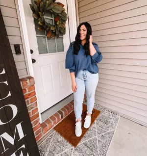 Priscilla Blue Button Down