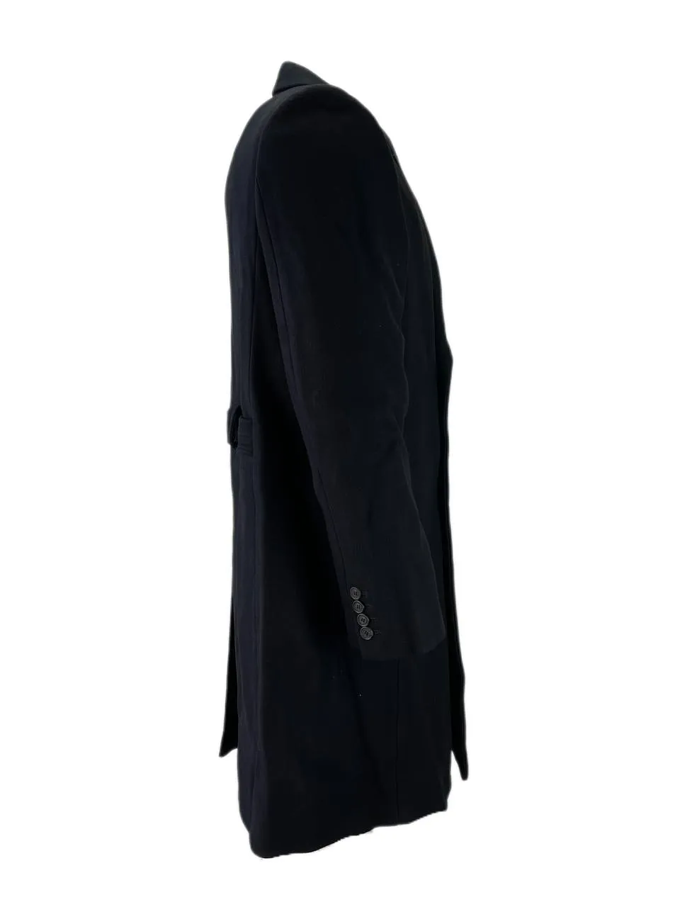 PUBLIC SCHOOL Men's Black Double-Breasted Virgin Wool Coat NWT