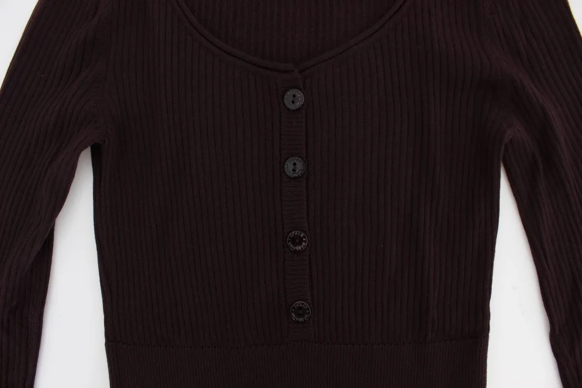 Purple Cashmere Henley Sweater Pullover