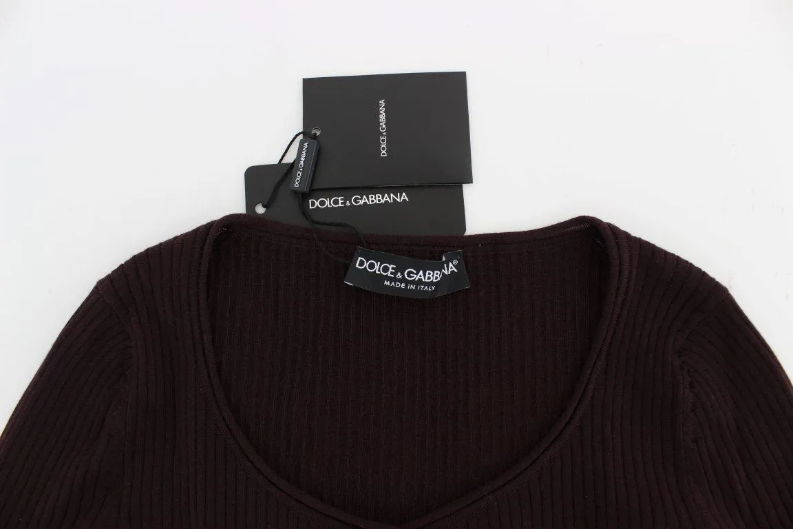 Purple Cashmere Henley Sweater Pullover
