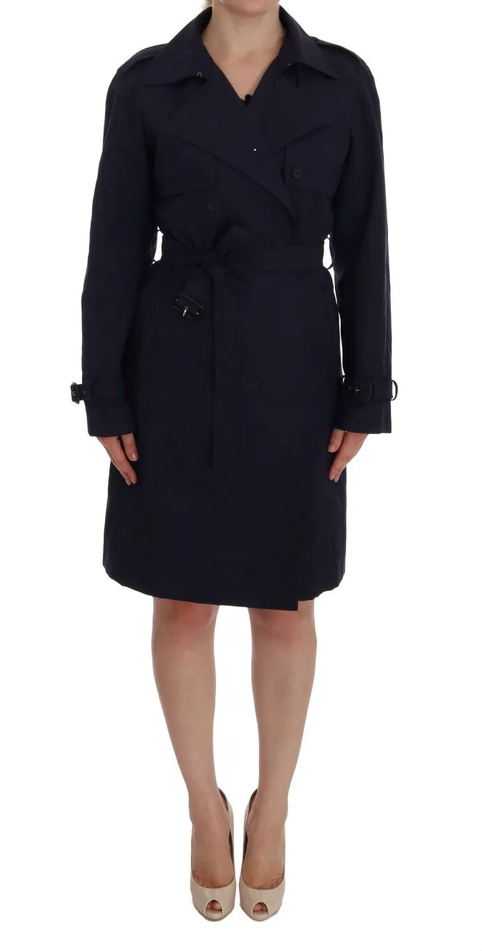 Purple Cotton Trench Coat