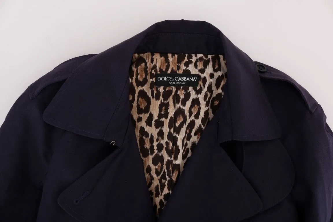 Purple Cotton Trench Coat