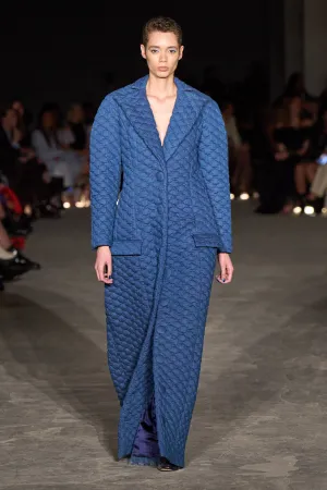 Quilted Denim Long Coat