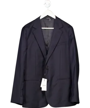 REISS Blue Single Breasted Wool Suit Jacket Slim-fit In Navy UK 40" CHEST