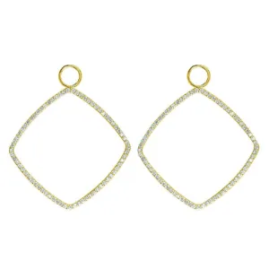 Rhombus Diamond Earring Jackets, 1.00CT in 14k Yellow Gold