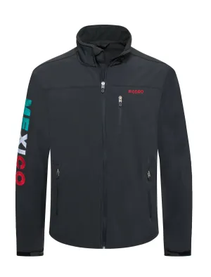Rodeo Clothing Co. Men's Jacket - Black with Mexico Embroidered on the Sleeve