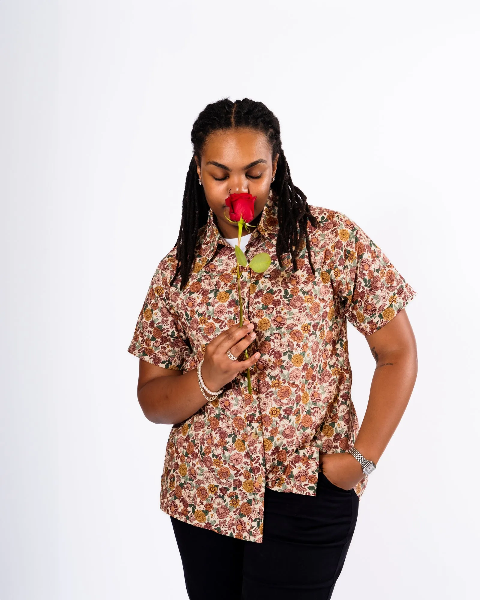 Rustic Floral Short Sleeve Shirt