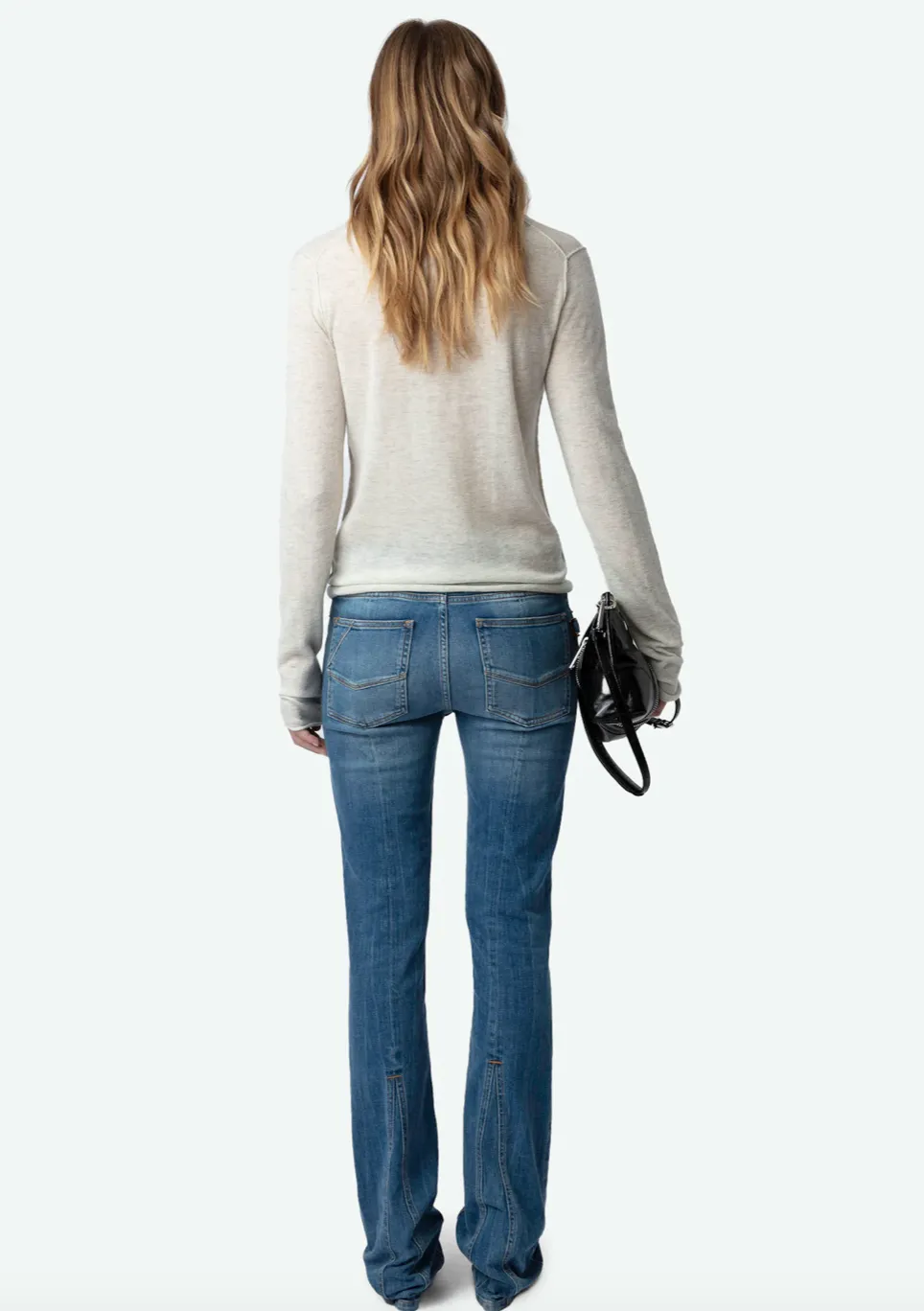 SALLY DIAMANTE CASHMERE SWEATER IN NEIGE