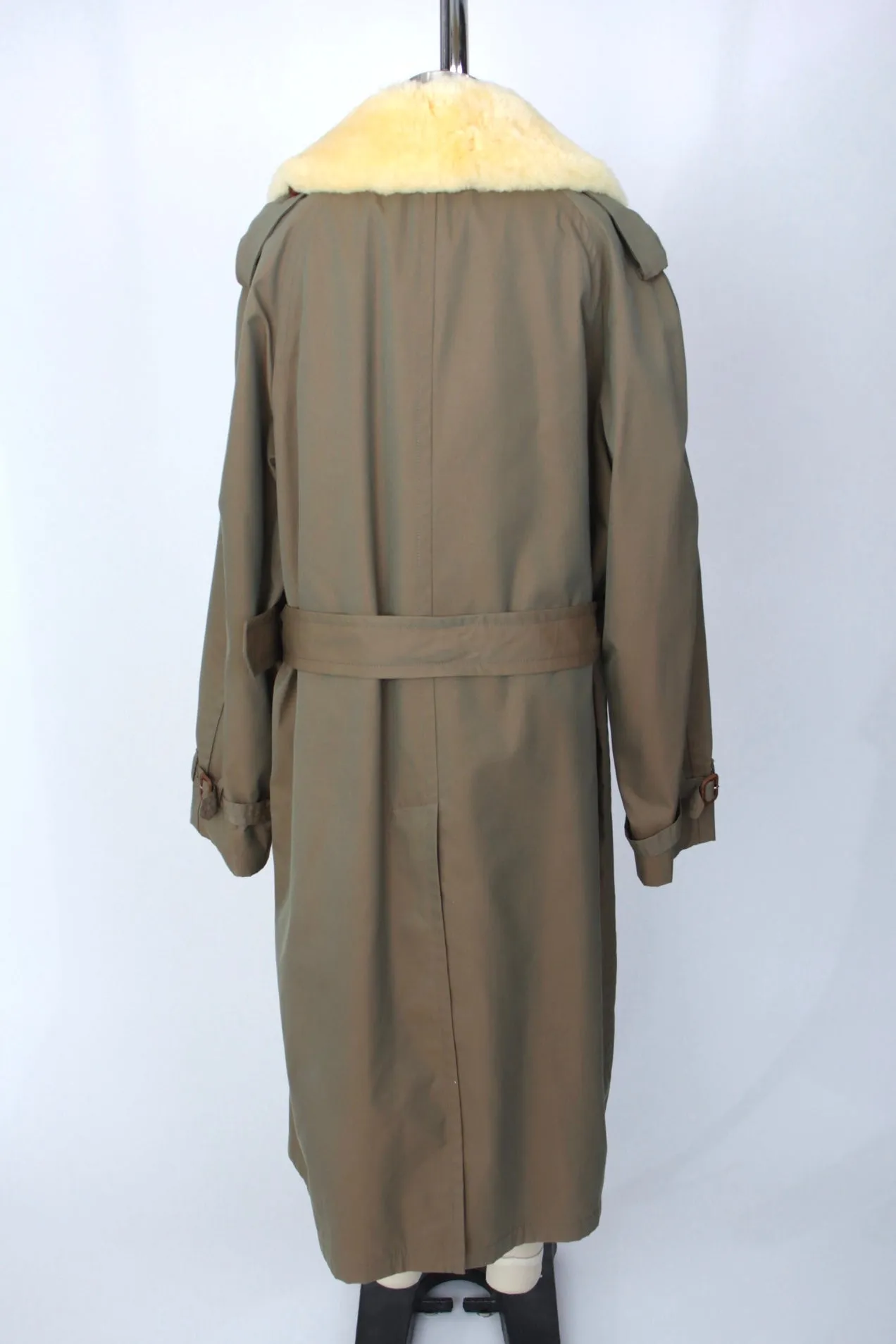 Shearling Lapel Trench Coat