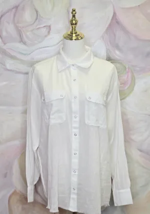Sheer White Snap Down Shirt