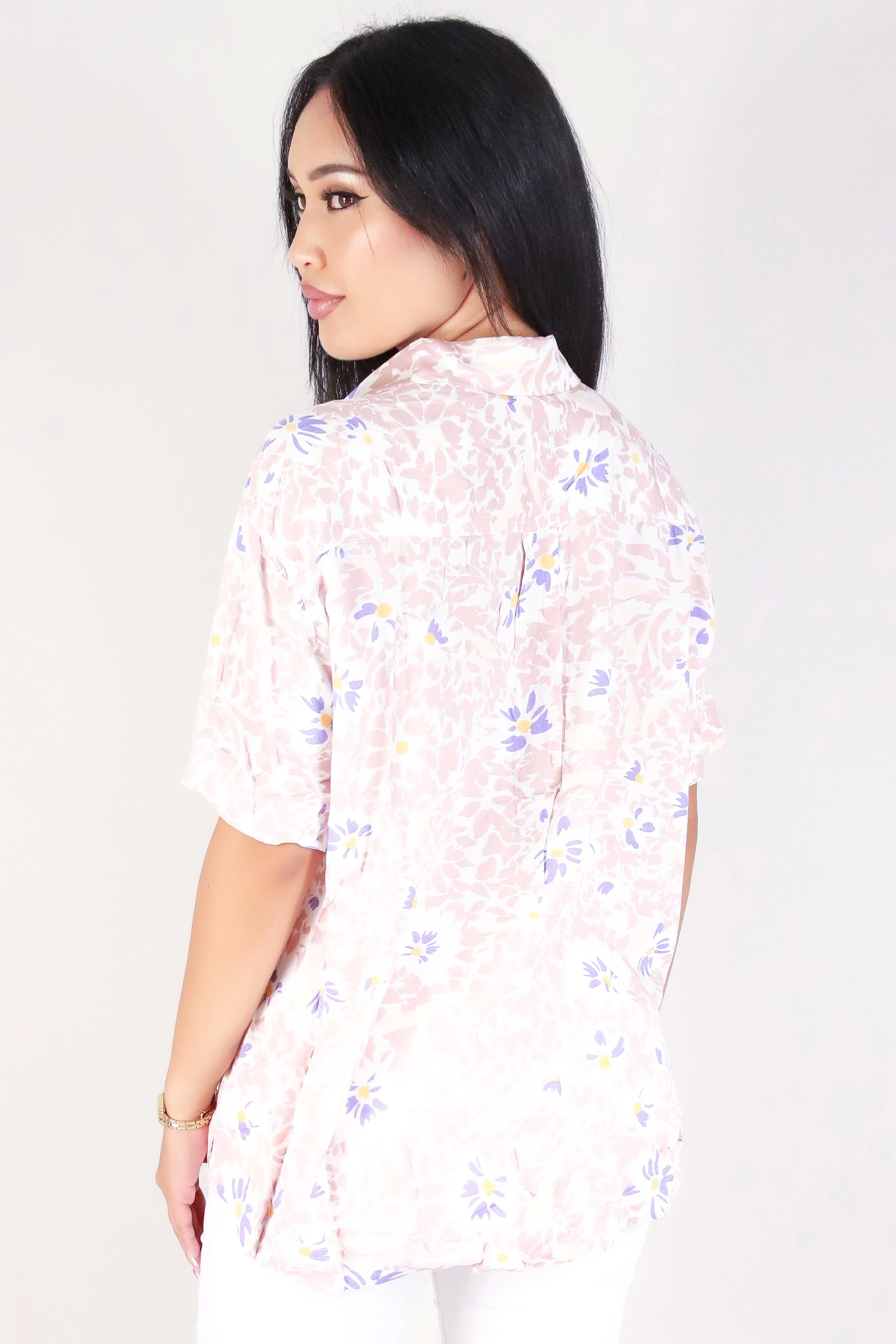 SHORT SLEEVE BUTTON DOWN TOP