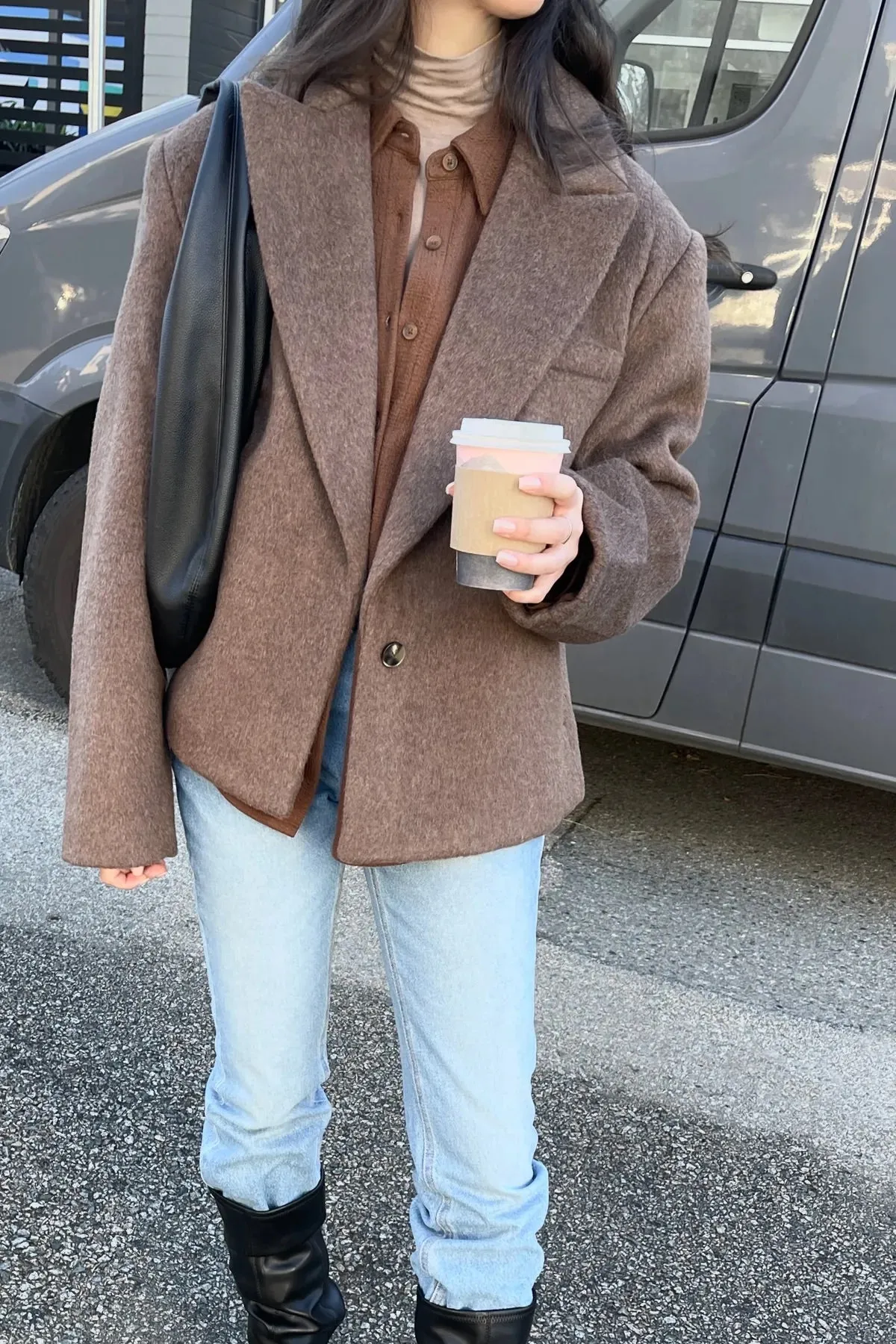 Short Wool Blend Coat