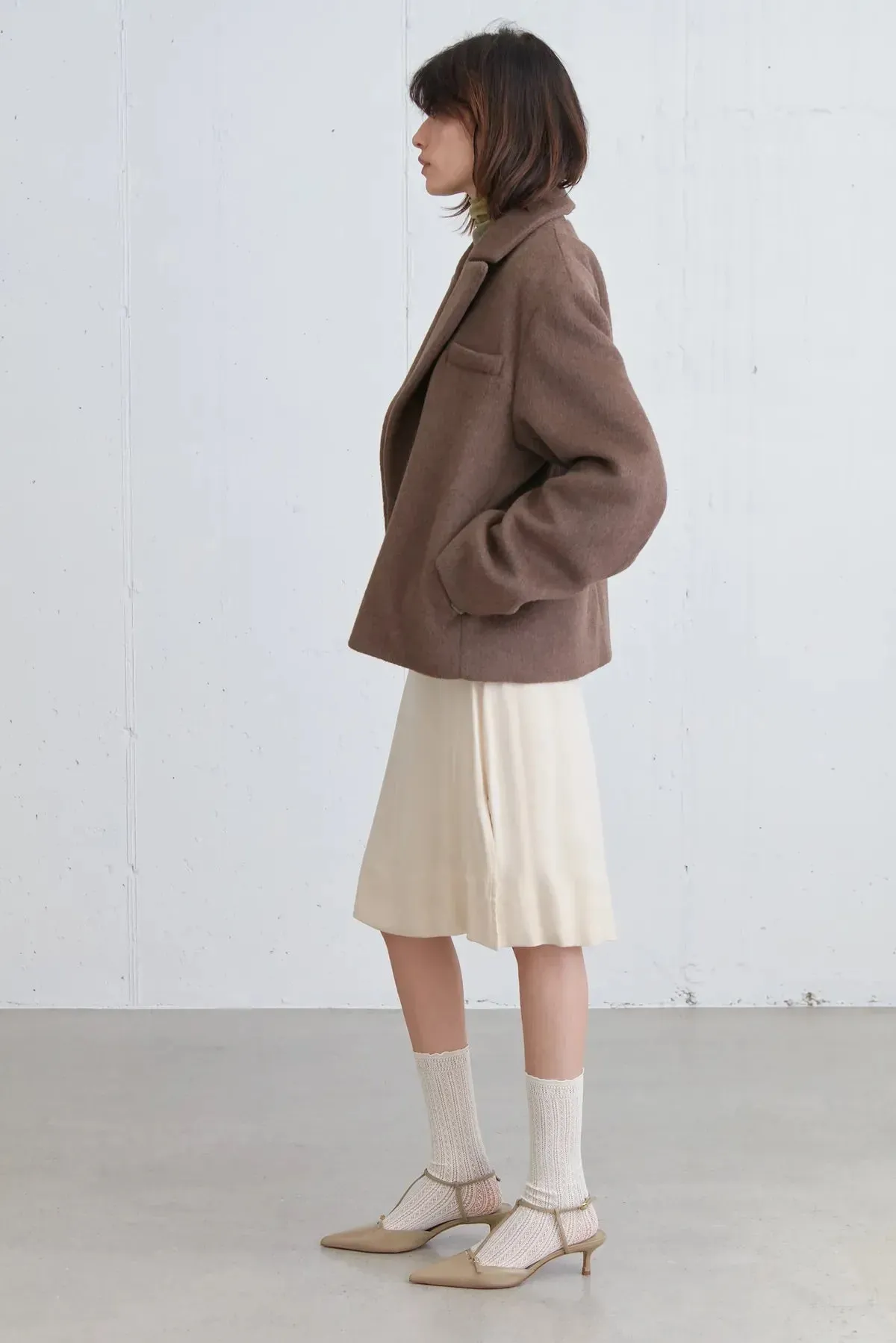 Short Wool Blend Coat