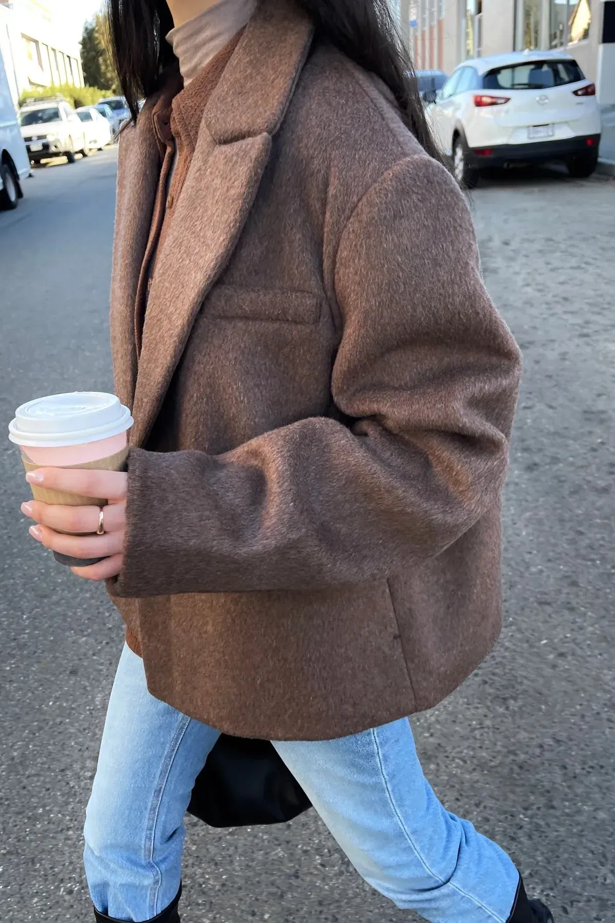 Short Wool Blend Coat