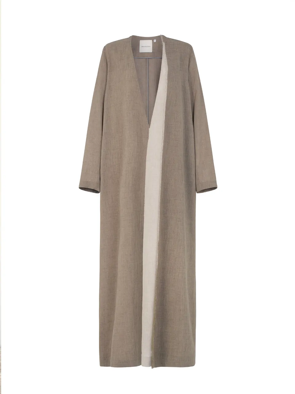 Shurooq Long Jacket - Taupe