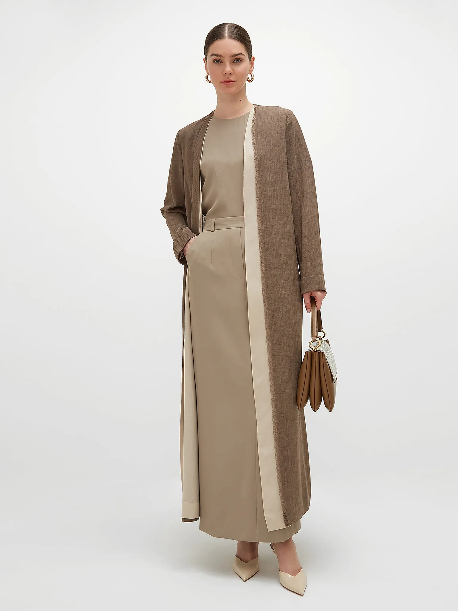 Shurooq Long Jacket - Taupe